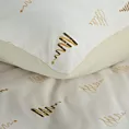 Pościel 160x200 cm z bawełny ranforce, kolor biały, złoty zdobiona nadrukiem subtelnych choinek Eurofirany