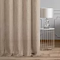 Zasłona szyta na taśmie fala beżowa z tkaniny z aplikacją i haftem