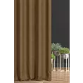 Zasłona szyta na taśmie 8 cm jasnobrązowa z miękkiej, matowej tkaniny w drobny geometryczny wzór
