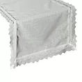 Bieżnik na stół biały 35x180 cm SILEN obszyty koronką
