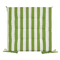 Poduszka na krzesło 40 x 40 x 5 cm wodoodporna jasnozielono, biała zdobiony subtelnymi pasami GARDEN Eurofirany