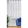 Firana biała z drobnej siateczki zdobiona haftowanymi kwiatami 350x150 cm przelotka NATALI Eurofirany