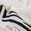 Ręcznik do rąk 30x50 cm bawełniany kolor kremowy,czarny z designerską bordiurą 500 g/m2 EVA 22 Eva Minge Eurofirany