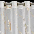 Firana biało, szampańska zdobiona nadrukiem marmurku, 140x250 cm złote przelotki - MOLLY1 Eurofirany
