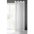 Firana biała z delikatnymi prążkami i efektem deszczyku 140x250 cm przelotka PILAR Eurofirany