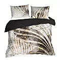 Pościel 160x200 cm z makosatyny bawełnianej kolor beżowy, czarny z nowoczesnym wzorem Eva Minge Eurofirany