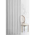 Firana szyta na taśmie 8 cm kremowo srebrna z delikatnej siateczki w pionowe paski ze srebrną nitką Italissima Eva Minge