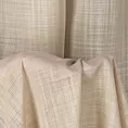 Firana szyta na przelotkach kremowa z gładkiej matowej etaminy o naturalnym splocie, wykończona obciążnikiem