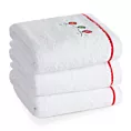 Ręcznik kąpielowy świąteczny 70x140 cm bawełniany kolor biały,czerwony zdobiona świątecznym haftem 450 g/m2 GERDA Eurofirany