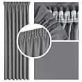 Zasłona szara z tkaniny welurowej 420x260 cm taśma - Dora Eurofirany