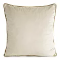 Poszewka na poduszkę 60x60 cm welwetowa o delikatnym połysku z ozdobną lamówką jasnobeżowa GAJA 2 Eurofirany