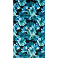 Zasłona czarno, niebieska w kwiaty z welwetu 140x270 taśma KLEO Eurofirany