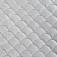 Narzuta welwetowa srebrna 170x210 cm pikowana metodą hot press z motywem rybiej łuski ARIEL EUROFIRANY CLASSIC