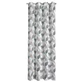 Zasłona biało, brązowa zdobiona nadrukiem liści z etaminy 140x250 cm przelotka AMELA Eurofirany