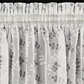Dekoracja okienna biało, stalowa zdobiona nadrukiem liści z etaminy 140x270 cm taśma MIRIAM Eurofirany