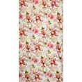 Zasłona kremowo, różowa z motywem kwiatowym z welwetu 140x270 cm taśma LILLIE Eurofirany