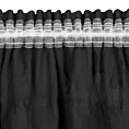 Firana czarna z etaminy zdobiona w górnej części falbanami 140x270 cm taśma AURA Eurofirany