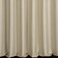 Zasłona szyta na flexach beżowa z tkaniny z mieszanką lnu i wiskozy, w stylu eko, z delikatnym połyskiem