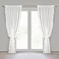 Firana biała z szyfonu zdobiona falbaną na brzegach 140x270 cm taśma - GABRIELA Eurofirany