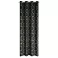 Zasłona czarno, zielona z wzorem pionowych fal, z welwetu 140x250 cm przelotka POLA Eurofirany