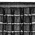 Firana czarna z etaminy zdobiona w górnej części falbanami 140x270 cm taśma AURA Eurofirany