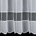 Tkanina firanowa zazdrostka z matowej etaminy zdobiona ażurową aplikacją Eurofirany