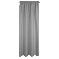 Zasłona popielata w stylu eko o płóciennym splocie 140x270 cm taśma JULA Eurofirany