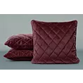 Poduszka 50 x 50 cm bordowa pikowana we wzór karo z ozdobną wypustką na brzegach VELVET 28 Eurofirany