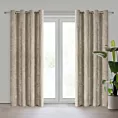 Zasłona beżowa z szenilowej tkaniny 140x250 cm przelotka - NILO Eurofirany