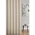 Firana szyta na przelotkach kremowa z gładkiej matowej etaminy o naturalnym splocie, wykończona obciążnikiem