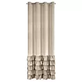 Zasłona beżowa zdobiona falbanami z welwetu 140x250 cm przelotka DANI Eurofirany