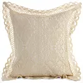 Poszewka na poduszkę 40x40 cm ażurowa jasnobeżowa w stylu boho MEGAN Eurofirany