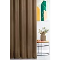 Zasłona szyta na taśmie 5 cm brązowa z miękkiej tkaniny welwetowej