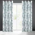 Zasłona naturalna w niebieskie liście 140x250 cm przelotka HARIET Eurofirany