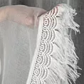 Zazdrostka biała z etaminy zdobiona gipiurą z frędzelkami 60x150 cm szelki ROXANA Eurofirany