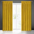 Zasłona musztardowa z połyskiem, welwetowa 140x270 cm taśma SAMANTA Eurofirany