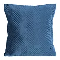 Poszewka na poduszkę 45x45 cm welwetowa pikowana w jodełkę metodą hot press granatowa SOFIA EUROFIRANY PREMIUM