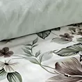 Pościel 160x200 cm z satyny bawełnianej kolor biało, stalowy z motywem kwiatów SPRING 67 Eurofirany