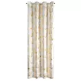 Zasłona kremowo, złota zdobiona błyszczącym motywem egzotycznych liści 140x250 cm przelotki - ZARIA - Eurofirany