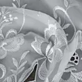 Tkanina firanowa z matowego woalu zdobiona haftowanym wzorem kwiatów z ażurem Eurofirany