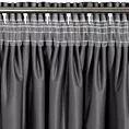 Zasłona grafitowa zdobiona lśniącym przecieranym wzorem z welwetu 140x270 taśma ESTEL Eurofirany