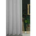 Zasłona szyta na taśmie fala jasnosrebrna z gładkiej tkaniny zaciemniającej typu dimout wykończona obciążnikiem