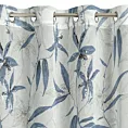 Zasłona naturalno, jasnoniebieska zdobiona nadrukiem kwiatów z etaminy 140x250 cm przelotka PATI Eurofirany