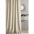 Zasłona szyta na flexach ENYA jasnozłota z miękkiej półmatowej tkaniny welwetowej