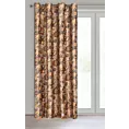Zasłona rudo, stalowa w kwiaty z welwetu 140x250 cm przelotka DIANA Eurofirany