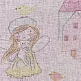 Dekoracja okienna różowa do pokoju dziecięcego z etaminy z nadrukiem z elfami 140x250 cm przelotka POLLY Eurofirany