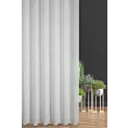 Firana szyta na przelotkach biała z delikatnej w dotyku etaminy w stylu eko z efektem kreszowania, wykończona obciążnikiem
