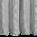 Zasłona szyta na przelotkach biało popielata z delikatnej tkaniny w kratkę