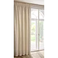 Zasłona beżowa zdobiona nicią szenilową z tkaniny szyfonowej 135x270 taśma REINA Eva Minge Eurofirany