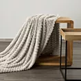 Koc  150x200 cm beżowy bardzo miękki w dotyku z wytłaczanym wzorem 3D CINDY 6 DESIGN 91 Eurofirany